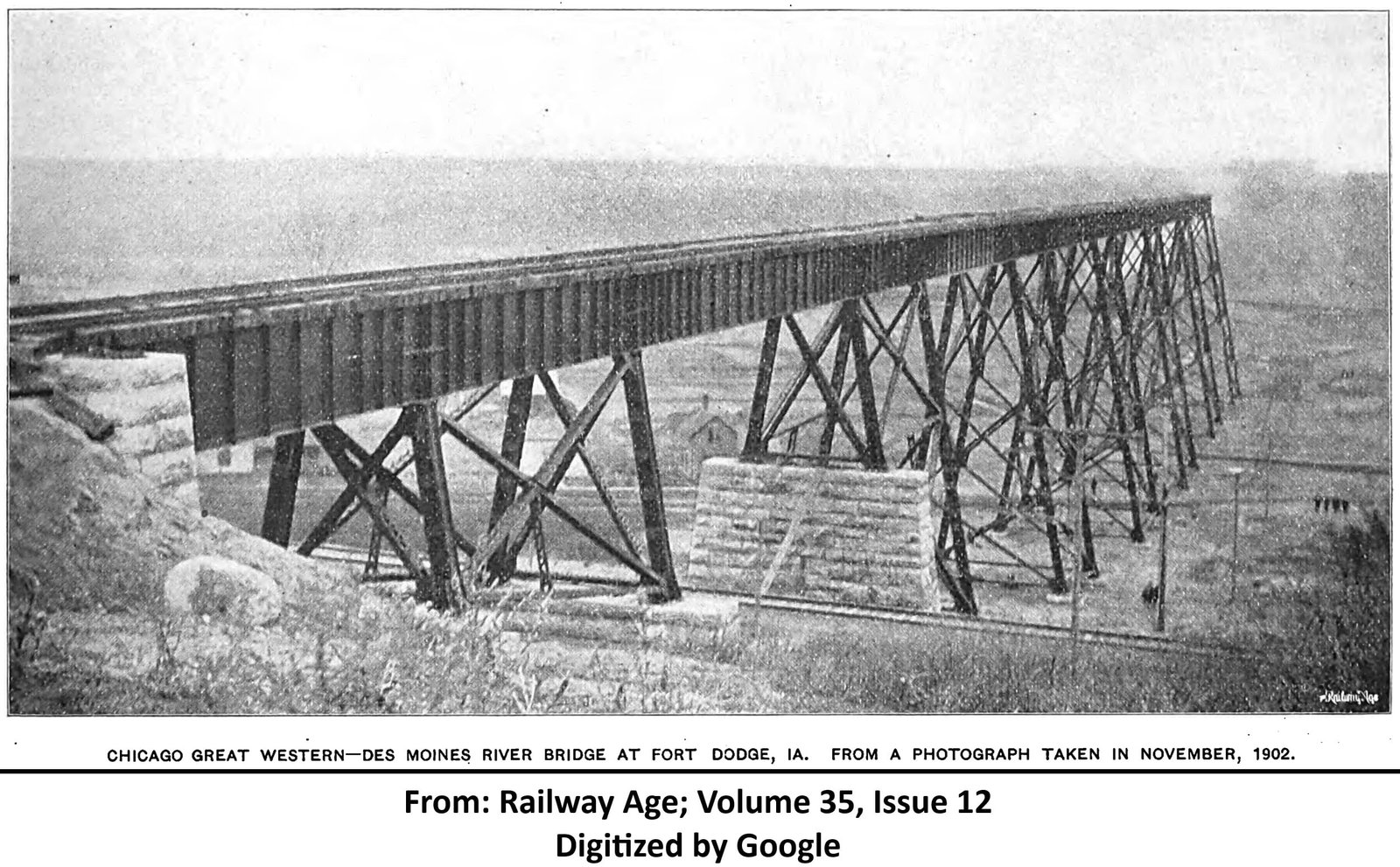 Half completed bridge, looking west